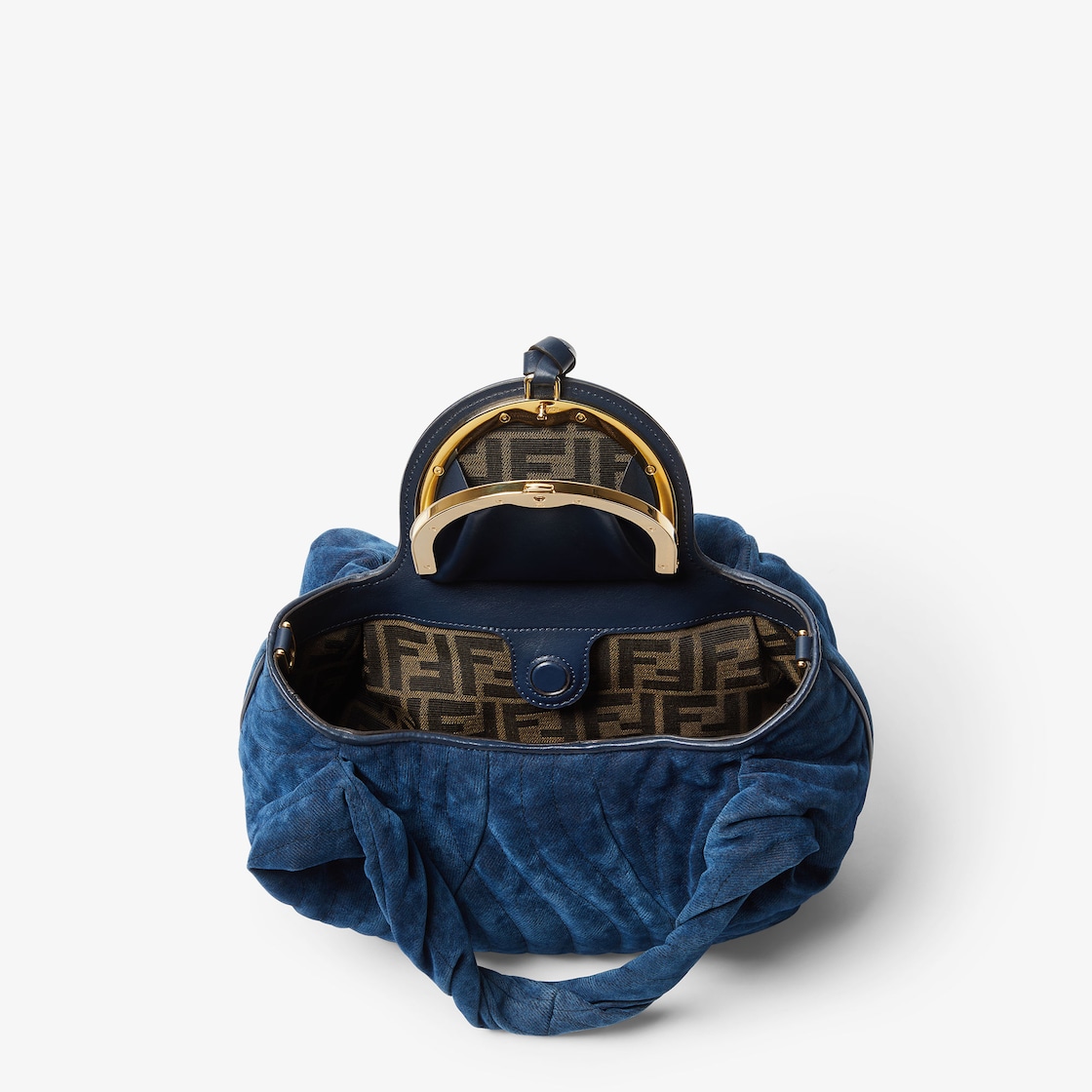 FENDI Fendi Spy Small Blue FF flocked denim quilted bag - Image 2